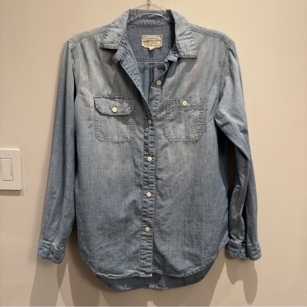 Current/Elliott Light Blue Denim Button Down Shirt Size 1 Women’s